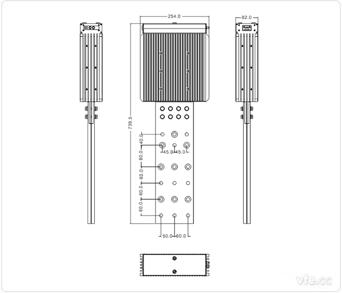 1000A、1500A、2000A刀片式SP變頻功率傳感器外形尺寸(單位：mm)