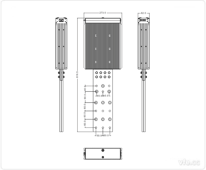 2500A、3000A、3500A刀片式SP變頻功率傳感器外形尺寸(單位：mm)
